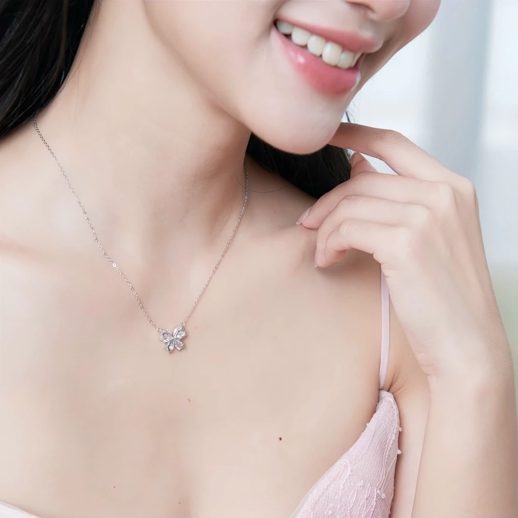 Dây chuyền nữ bạc xi bạch kim cao cấp LAVESTA LAV154 Dora thiết kế mặt hồ điệp mang vẻ đẹp tự do, nữ tính đầy sức hút - Ảnh 2