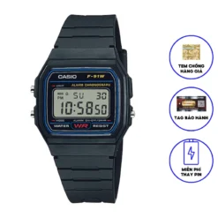 Đồng Hồ Casio Nam Dây Nhựa STANDARD F-91W-1 Chính Hãng