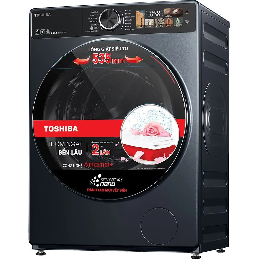 Máy Giặt Sấy Toshiba Inverter Giặt 10.5 kg - Sấy 7 kg TWD-T25BZU115MWV(MG) - Giặt Thông Minh - Màn Hình Màu - Ảnh 3