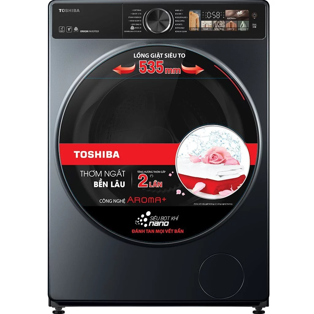 Máy Giặt Sấy Toshiba Inverter Giặt 10.5 kg - Sấy 7 kg TWD-T25BZU115MWV(MG) - Giặt Thông Minh - Màn Hình Màu - Ảnh 2