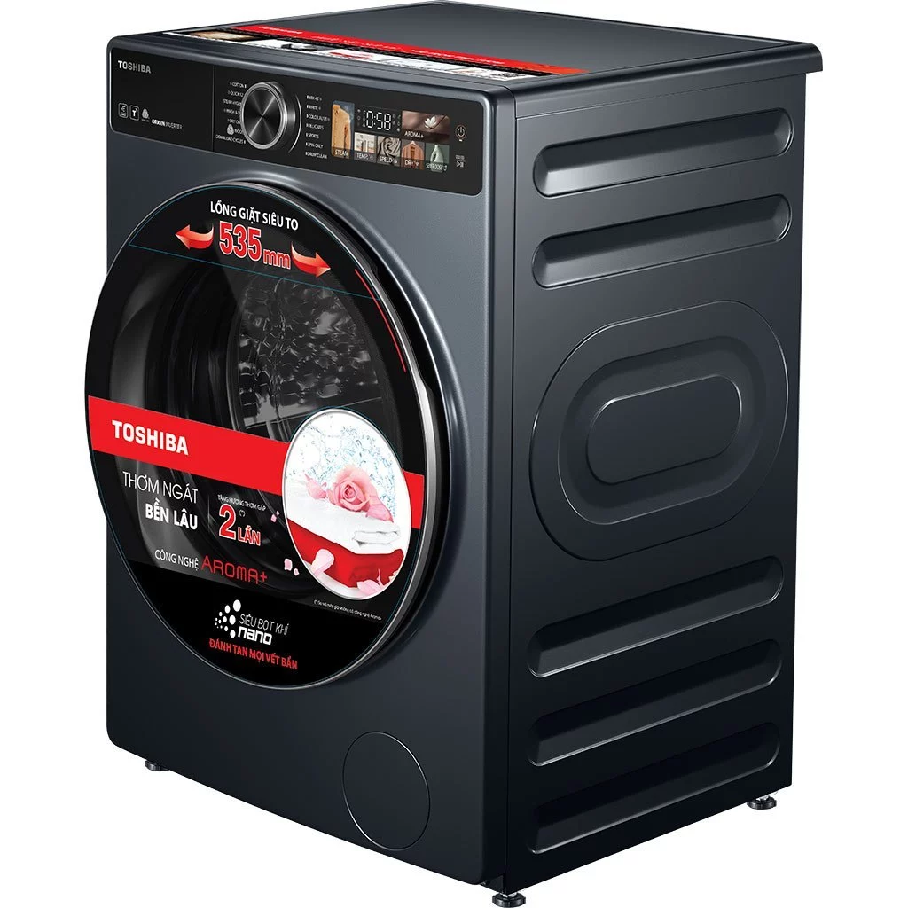 Máy Giặt Sấy Toshiba Inverter Giặt 10.5 kg - Sấy 7 kg TWD-T25BZU115MWV(MG) - Giặt Thông Minh - Màn Hình Màu - Ảnh 4