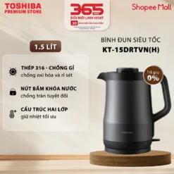 Bình Đun Siêu Tốc Chống Tràn Toshiba KT-15DRTV(W/H) - Màu Trắng / Đen - Chính Hãng