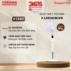 Quạt Máy Toshiba 9 Cánh DC Inverter F-LSD30(W)VN 30W - Tiết Kiệm Điện - 26 Cấp Độ Gió - Cảm biến nhiệt độ