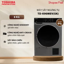 Máy Sấy Ngưng Tụ Toshiba 8 Kg TD-K90MEV(SK) - Sấy Khô Hiệu Quả - Tiết Kiệm Điện