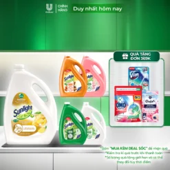 Nước rửa chén Sunlight Bio-care với thành phần từ 100% tự nhiên Chai 3.5kg