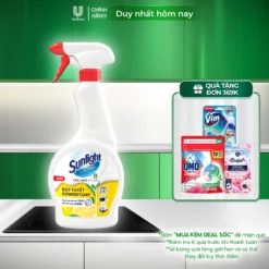 Bọt tuyết lau bếp Sunlight POWERFOAM - Đánh bay dầu mỡ 100%, tiện lợi trong 5 giây | 500ml