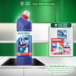 Nước Tẩy Bồn Cầu và Nhà Vệ Sinh Vim Diệt Khuẩn| Diệt 99,9% Vi Khuẩn (880ml)