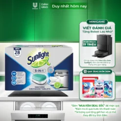 Hộp Viên Rửa Chén Bát Sunlight 5 in 1 Dành Cho Máy Rửa Chén (28 Viên/Hộp)