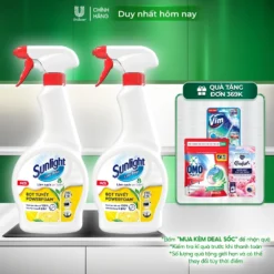 Combo 2 Bọt tuyết lau bếp Sunlight POWERFOAM - Đánh bay dầu mỡ 100%, siêu tiện trong 5 giây | 500ml