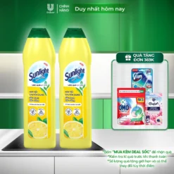 Combo 2 Kem tẩy chuyên dụng Sunlight | Phiên bản nâng cấp từ Cif | Siêu sạch Siêu sáng | Chai 690g