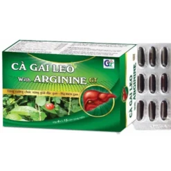 Viên nang mềm Cà Gai Leo with arginin  tăng cườn giải độc gan, hạ men gan Hộp 4 vĩ*15 viên - Châu Ngân Pharma