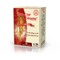 Nhân sâm HOM USAR GINSENG Hỗ trợ tăng cường sức khỏe, nâng cao sức đề kháng Hộp 60 viên