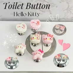 ✨️✨️Hoạt Hình Dễ Hello Kitty Vệ Sinh Bấm Nút Sáng Tạo Tủ Ngăn Kéo Tay Nắm Cửa Đồ Dùng Phòng Tắm Trang Trí Nhà
