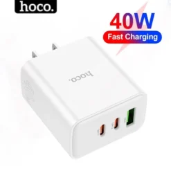 Củ sạc nhanh 40W 3 trong 1 chính hãng Hoco bộ sạc 3 cổng đa năng 2 typec 1 usb tiêu chuẩn bảo vệ thiết bị chống cháy nổ