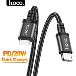 Dây sạc nhanh 20w HOCO dùng cho 14 13 12 11 ...  Cáp sạc bọc dù pd20W pd27W độ dài chuẩn siêu bền