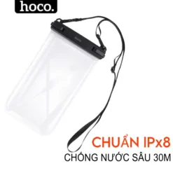 Túi chống nước điện thoại chính hãng Hoco 7,2 ich đạt chuẩn trống nước lPX8 dây đeo dạng dẹp chống mỏi chống rối