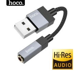 Cáp chuyển đổi tai nghe USB sang 3.5mm chính hãng Hoco jack chuyển đổi USB to 3.5 hỗ trợ micro tạo âm thanh chân thực