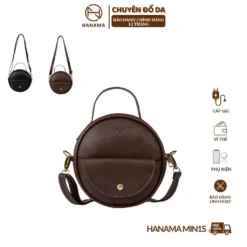 [GIÁ MỞ BÁN]_ Túi đeo chéo nữ túi cốp tròn cao cấp HN MIN 1S Bag Da