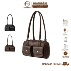 [GIÁ MỞ BÁN_DEAL HỜI]Túi xách nữ đeo vai Hanama Hera 34 nhiều ngăn Khóa mạ đồng cao cấp chống xướcDa