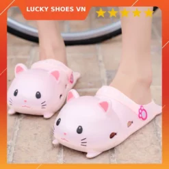 DÉP CON MÈO dành cho bạn nữ với hình mèo ngộ nghĩnh [H63] size từ 36 đến 41 LUCKY SHOES VN