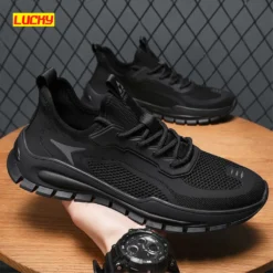 Giày Nam Lucky - 181, Giày Sneaker Nam Phối Lưới Thoáng Khí Shoes Cao Su