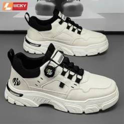 Giày Nam Lucky Dây Thông Minh Bằng Nút Vặn, Giày Sneaker Nam Thời Trang Giày Nam Đế Cao Su Non