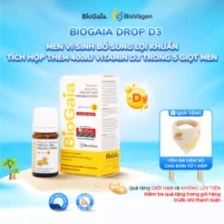 Men vi sinh BioGaia ProTectis Drops Vitamin D3 cải thiện hệ tiêu hóa xuất xứ Thụy Điển dung tích 5 ml