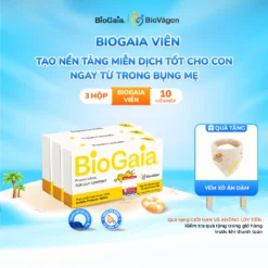 Combo 3 men vi sinh BioGaia Protectis Dạng viên cải thiện hệ tiêu hóa Thụy Điển hộp 10 viên cho bé từ 2 tuổi